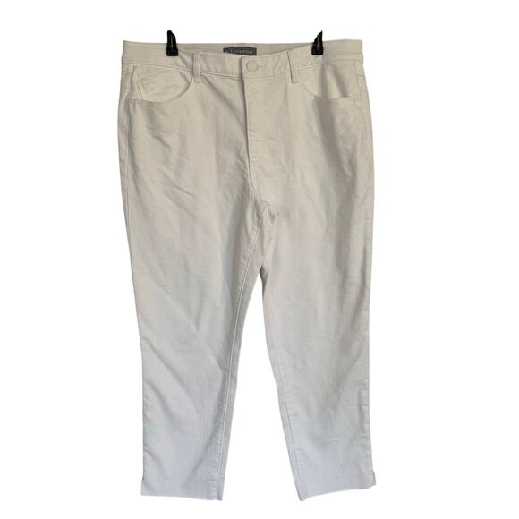 Wit and Wisdom Ab'Solution Jeans Womens Straight‎ Ankle Size 16 White Fray Hem - Picture 1 of 4